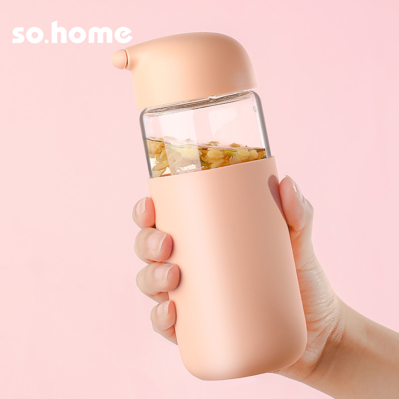 so.home豆蔻便携简约好看ins可爱萌玻璃杯C931-43