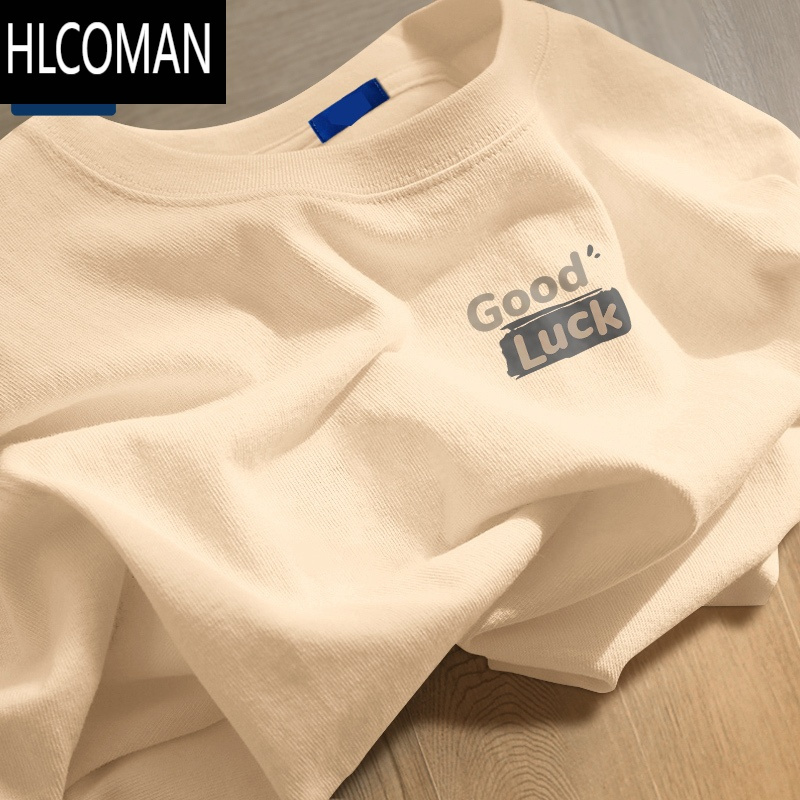 HLCOMAN特价男生t恤短袖韩版复古体恤宽松大码长袖T恤男装半袖上衣打底衫