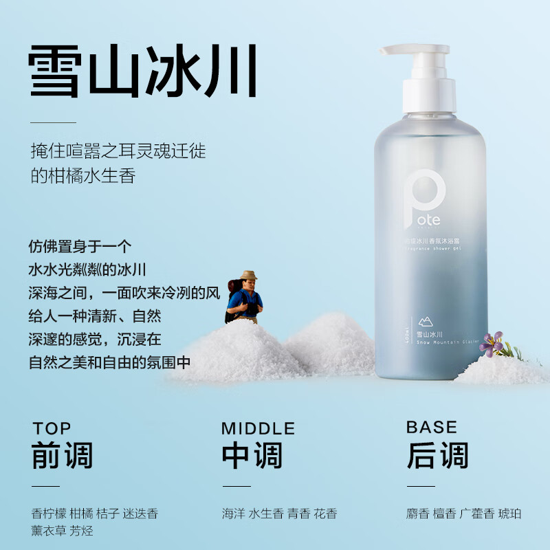 柏缇pote 03冰川香氛沐浴露400ml高清大图