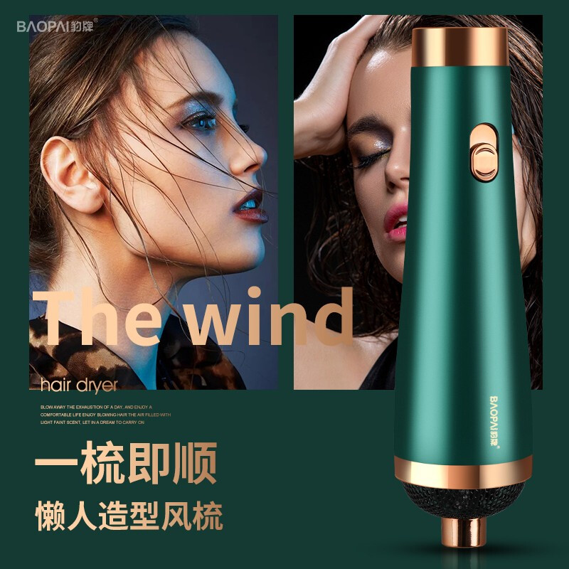 豹牌 三合一电吹风卷发梳、直发梳、梳理梳 小巧机身 BP-HD238高清大图