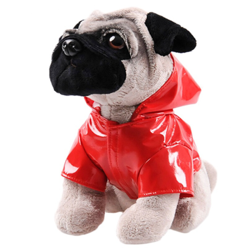 小狗公仔毛绒玩具唐装巴哥玩偶情侣布娃娃抱枕狗年公仔活动品大红衣服