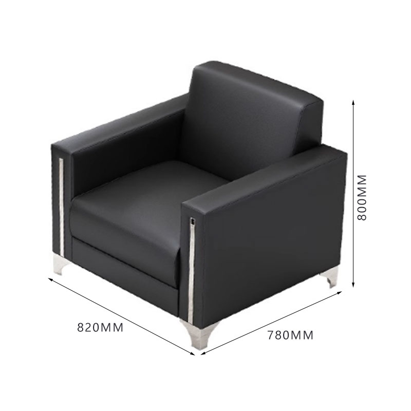 臻远ZY-SY-231简约现代商务会客洽谈公司接待沙发西皮单人位高清大图