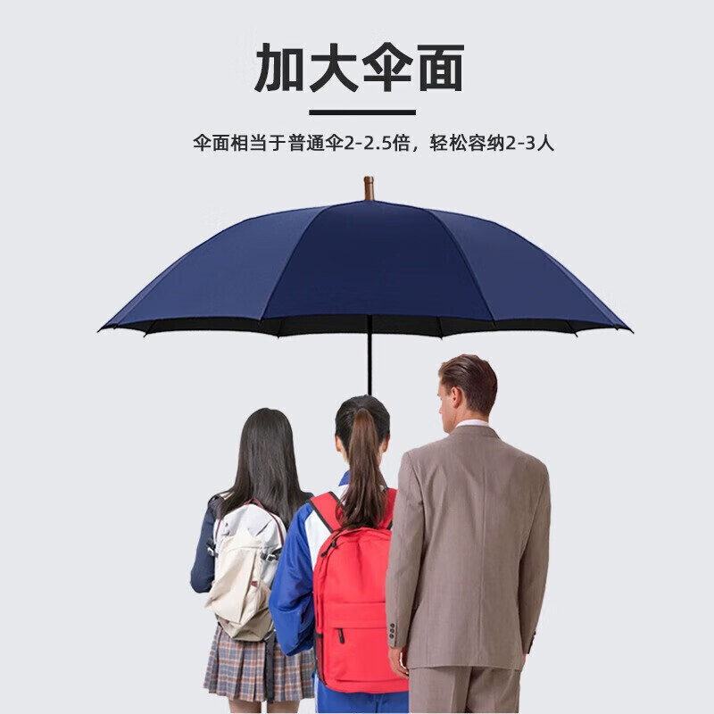 红叶直杆自开纤维风范伞D2779高清大图