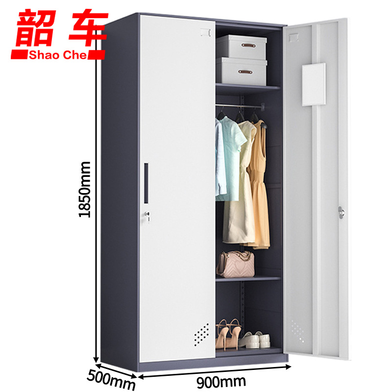 韶车更衣柜员工更衣柜二门90*50*185cm灰白色台高清大图