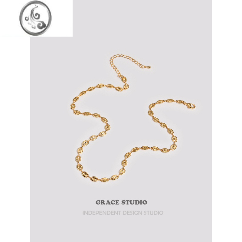 JiMiG/S 法式休闲猪鼻子镀金项链女2023新款松果毛衣链春夏叠戴锁骨链 小松果项链