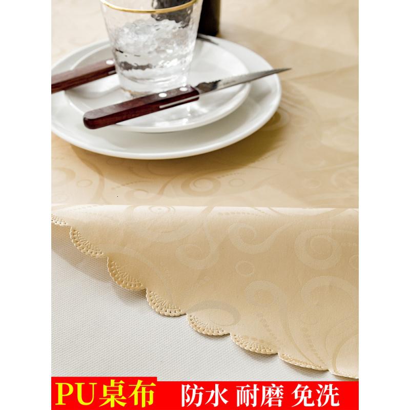 家柏饰(CORATED)桌布防水防烫防油免洗圆形餐桌布酒店饭店台布大圆桌桌布布艺家用高清大图