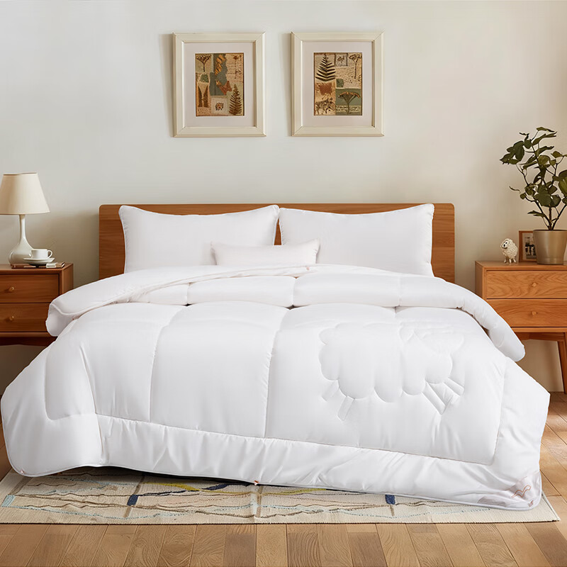 水星家纺云牧柔澳洲羊毛抗菌冬被200*230cm