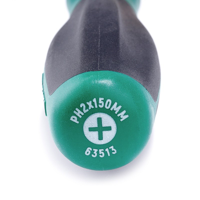 世达(SATA)T系列十字型橡塑柄螺丝批组合磁头起子改锥螺丝刀多功能63503(#0*100mm)高清大图