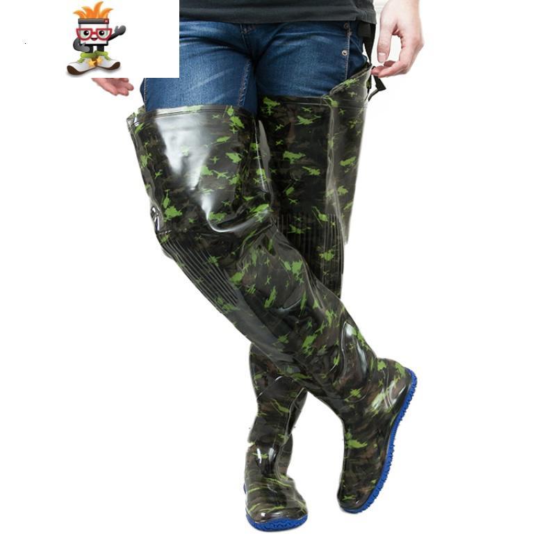 飞鹭插秧靴男高筒过膝农田雨鞋雨靴裤腿平底防虫挖藕捕鱼水鞋267 闪潮