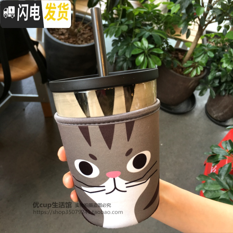 三维工匠办公室大容量卡通霸王陶瓷杯子创意带吸管早餐茶咖啡生日水杯马克杯高清大图