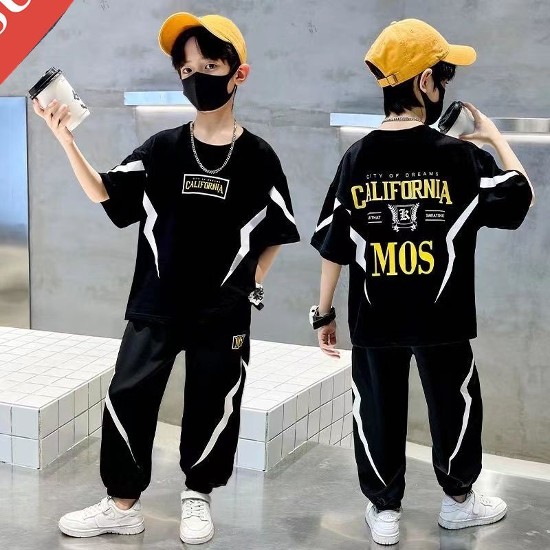 儿童装男童夏装套装新款夏季男孩中大童薄款夏款运动酷帅气潮高清大图