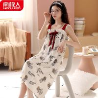 南极人夏季吊带睡裙女夏棉薄款可爱学生无袖睡衣裙子家居服夏天 L YSX8013