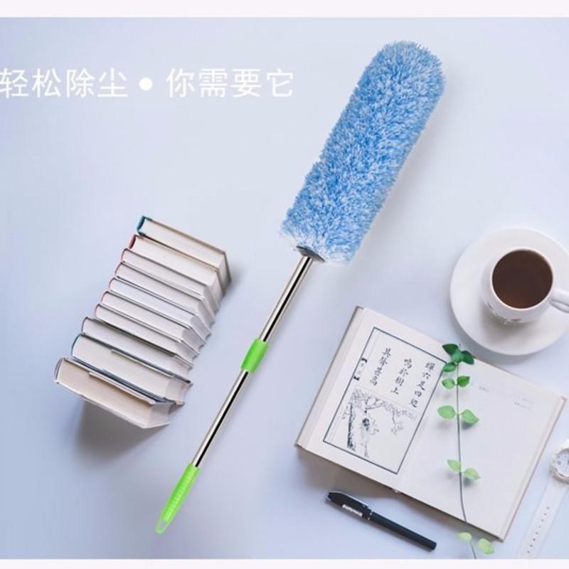家用不锈钢可伸缩掸子家用除尘掸扫灰掸扫天花板 普通B款天蓝色
