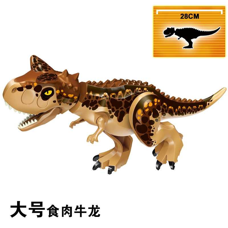 食肉牛龙布鲁暴虐龙霸王龙迅猛龙拼装积木恐龙世界新年玩具 大号暴虐龙PVC袋装高清大图