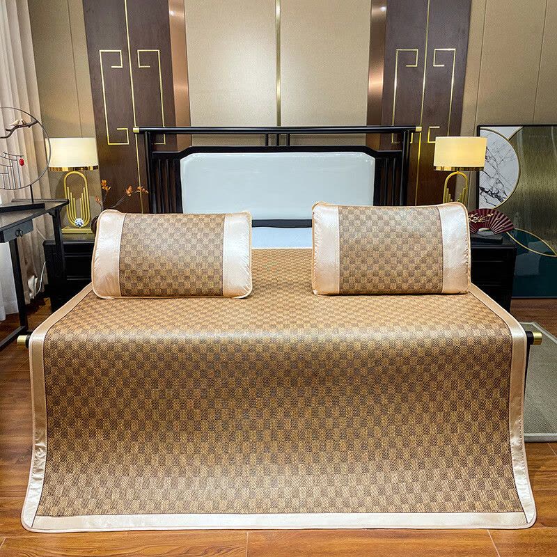 约克罗兰 夏季凉席印尼经典藤席三件套 清凉席子枕套YL1502 经典格 180*200cm图片