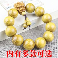 厂家直销檀木佛珠手串雕刻龙头小叶紫檀绿檀花梨木直播货源男女士