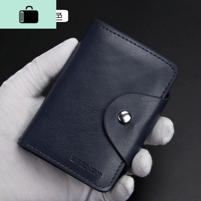 真牛皮卡卡包男士驾驶证本多卡位卡片包袋薄女式小卡夹卡套NEWLAKE 宝蓝色升级版