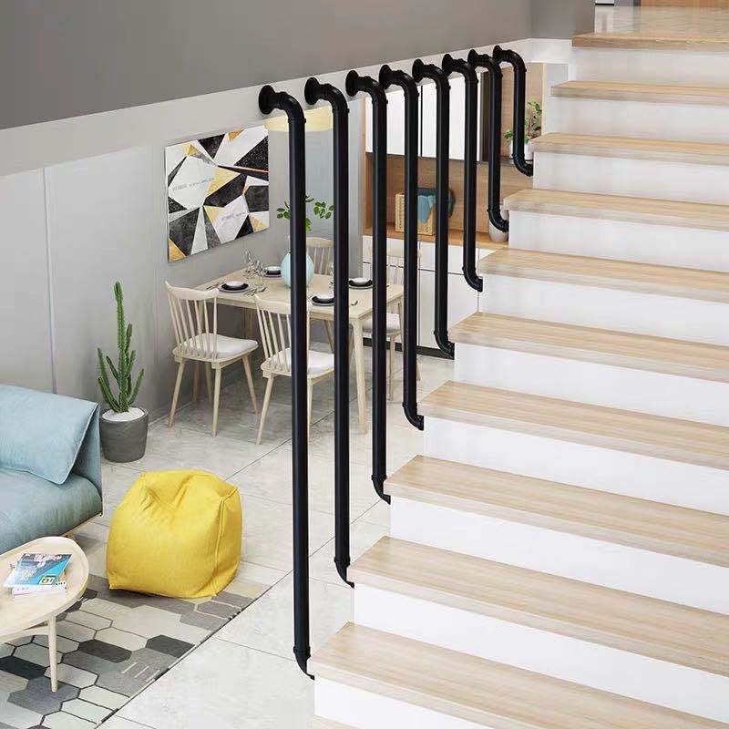 简约现代楼梯扶手室内隔断防护栏杆北欧铁艺家用阁楼围栏z字型一米圆