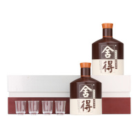 沱牌舍得 品味舍得600mL*2 礼盒装 浓香型白酒 含4个酒杯