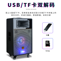 狮乐(SHILE)皇冠十号15英寸广场舞音响户外移动便携插卡蓝牙 店铺直播会议培训超市移动大功率电瓶音响配两只无线话筒