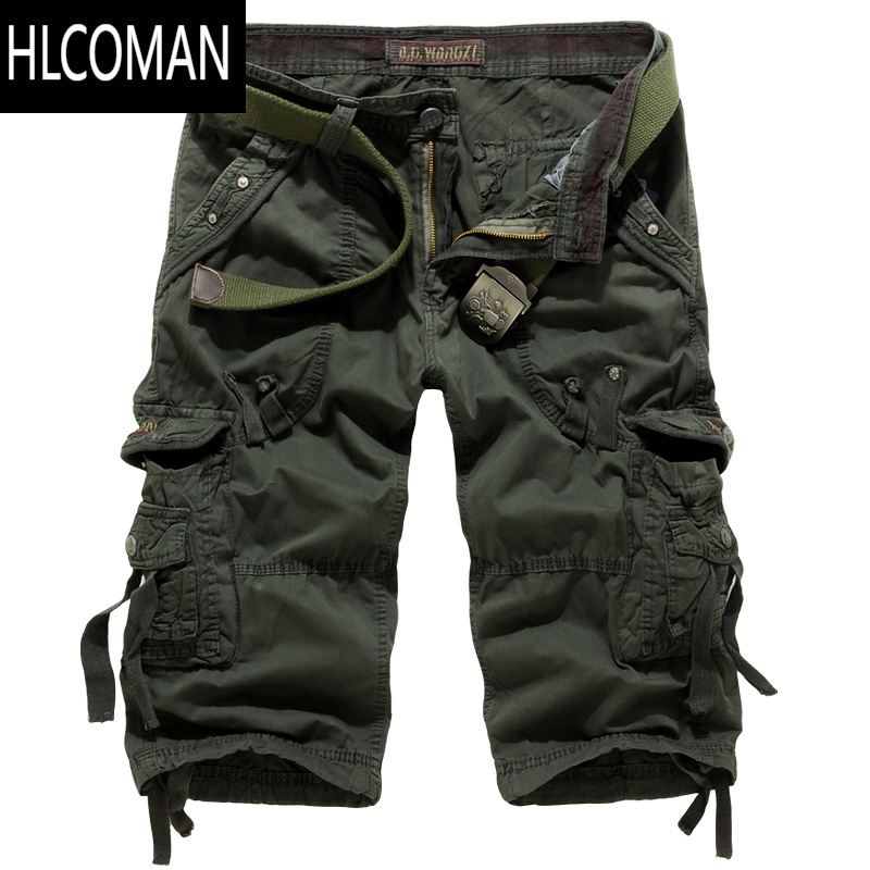 HLCOMAN夏季7分短裤男士休闲七分工装短裤大码多口袋加厚迷彩中裤男