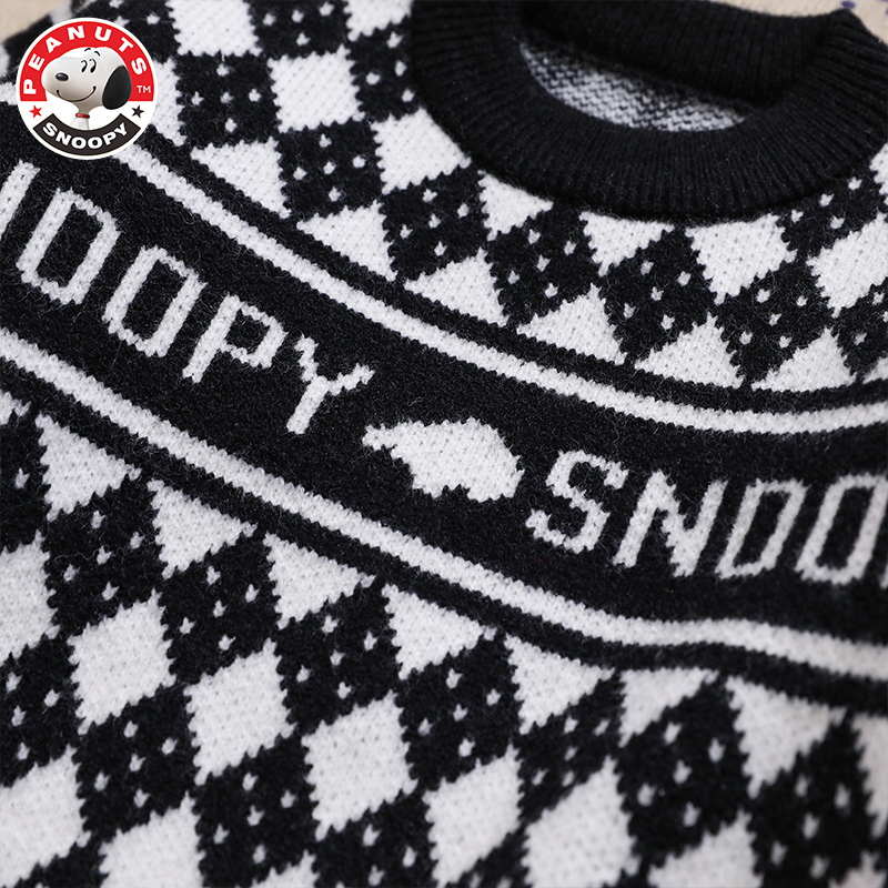 史努比(SNOOPY)儿童毛衣男女中小童辫花圆领毛衣DTY238220S
