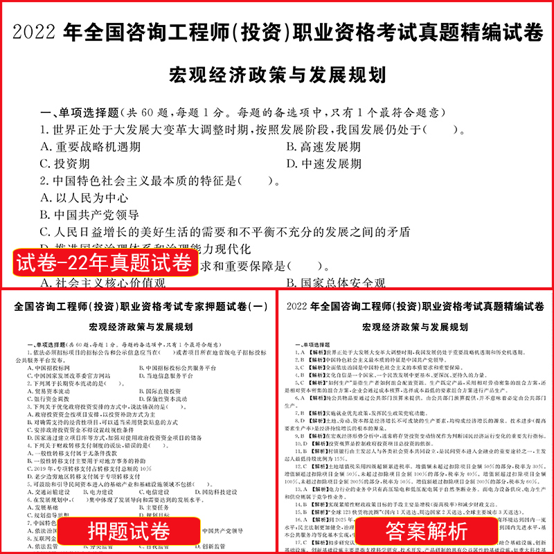 [正版]新版2024年注册咨询工程师考试用书咨询工程师历年真题及专家押题试卷宏观经济政策与发展规划咨询工程师真题及押题高清大图