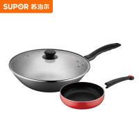 苏泊尔(SUPOR)锅具套装 爱家两件套礼盒装炒锅煎锅VTP2068T 30cm炒锅+18cm煎锅