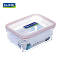 三光云彩(GLASSLOCK)耐热钢化玻璃保鲜盒韩国进口微烤两用饭盒长方形密封防漏便当盒储物盒1020ml