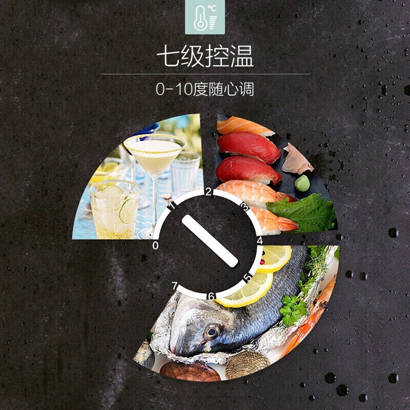 美的展示柜冷藏保鲜柜 210升立式单门冰柜 保鲜柜冰箱饮料柜 便利店透明冰柜 黑色一级能效 ML-208DGEB高清大图
