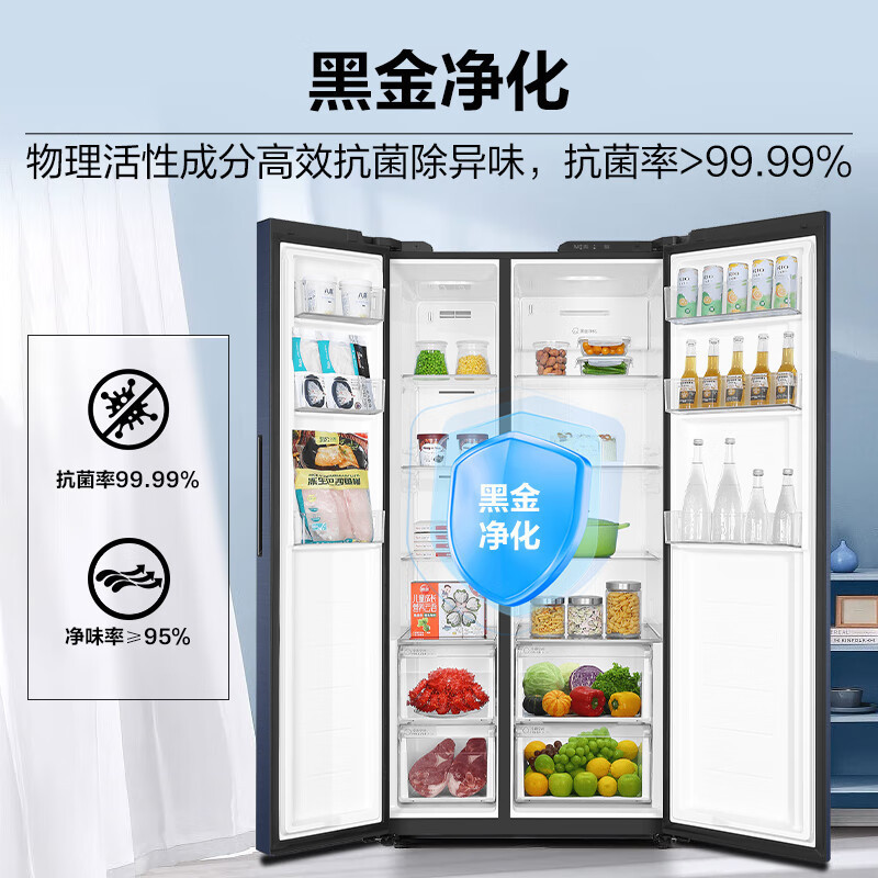 海尔(Haier)对开门冰箱618L大容量 风冷无霜双开门电冰箱家用一级能效变频节能超薄BCD-618WGHSSEDBL高清大图
