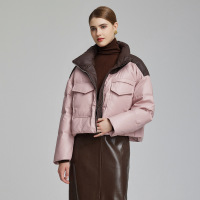 2025年新款棉服女冬短款宽松皮衣潮流外套小个子韩版棉袄时尚棉袄 S 粉色