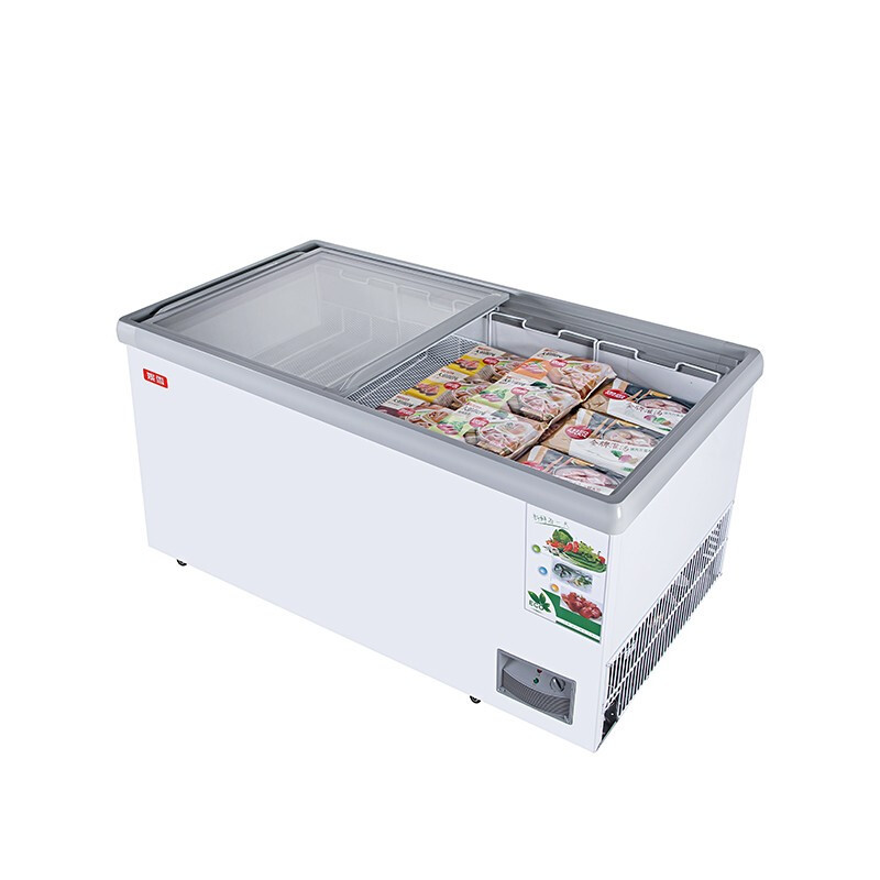 赫强商用冷柜BD/BC-620升1.65米白色冰柜商用卧式推拉门冰柜冷冻冰柜食品冷藏柜雪糕柜水果蔬菜保鲜冷柜