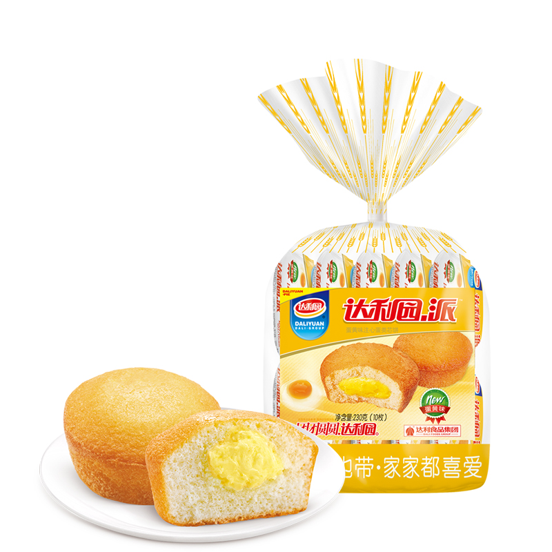 达利园注心蛋黄派230g 休闲零食早餐面包蛋糕点心