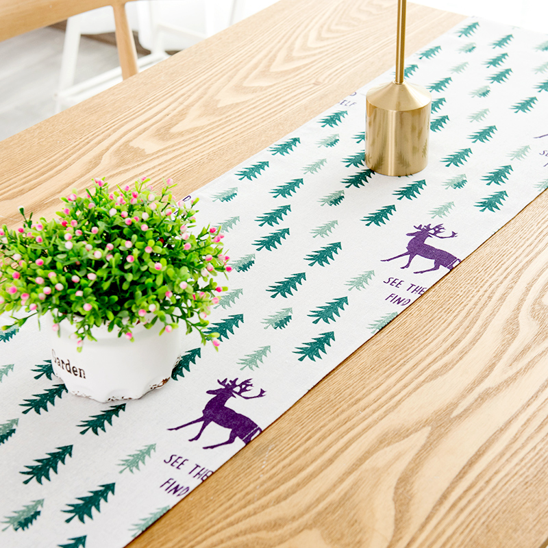 北欧桌旗 棉麻家用桌布电视柜长桌旗欧式茶几现代简约轻 鱼鳞纹 30*220cm(适合160-180cm左右桌子茶桌柜子)高清大图