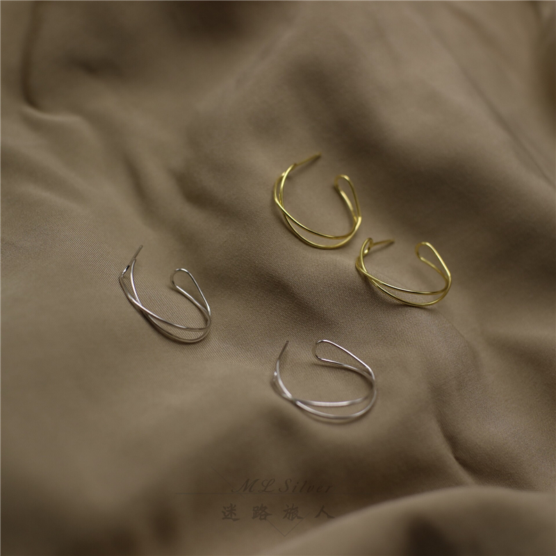 极简时尚925纯银耳钉ins简约百搭显瘦几何圆形耳环女银饰品