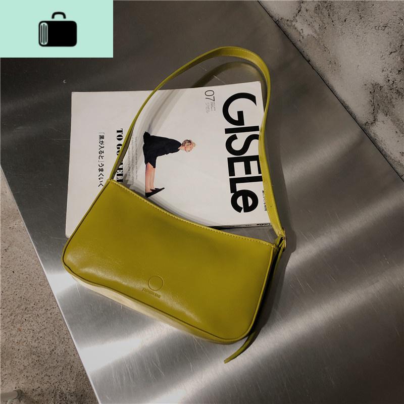 小众设计包馆法棍腋下包大容量手提包女韩版潮豆腐块小方包撞色包NEWLAKE_616 黄色