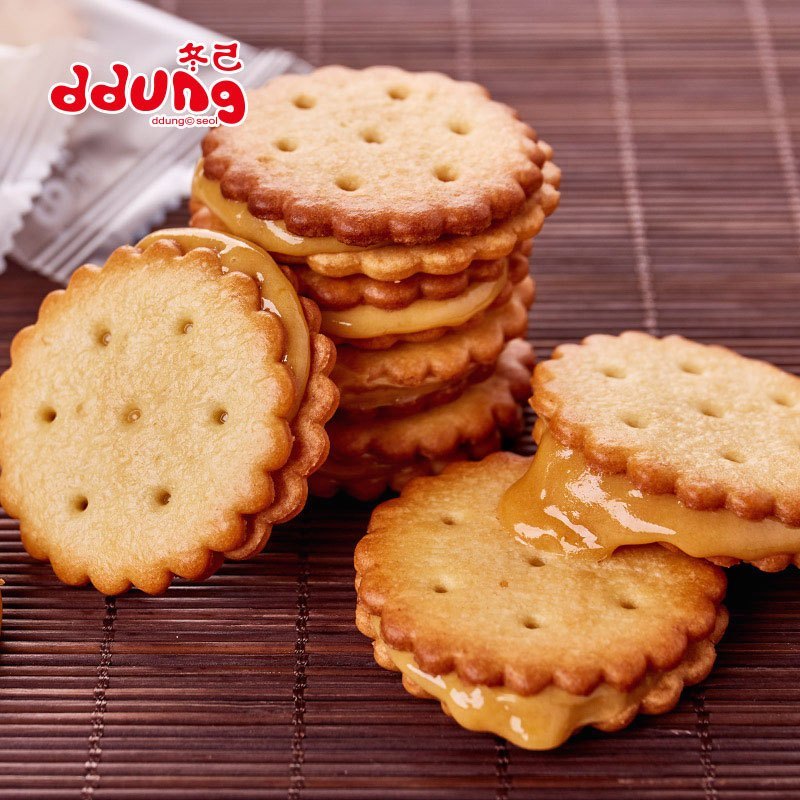 ddung冬己榴莲味麦芽饼干106g*2袋办公室宿舍散装充饥零食网红小圆饼干