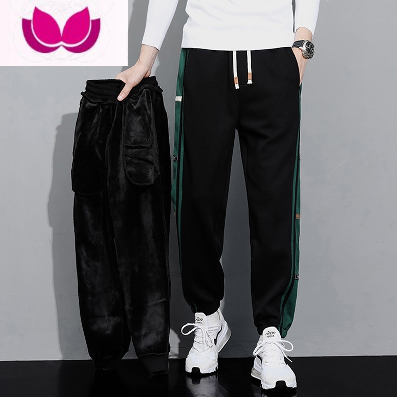 七斓男裤子款2023年小束脚休闲长裤男士春季新款潮牌黑色运动卫裤