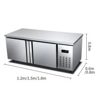 乐创(lecon)SNLC-GZT03 冷冻工作台1.8米商用厨房操作台冰柜 不锈钢直冷卧式冷柜工作台冰箱 机械控温