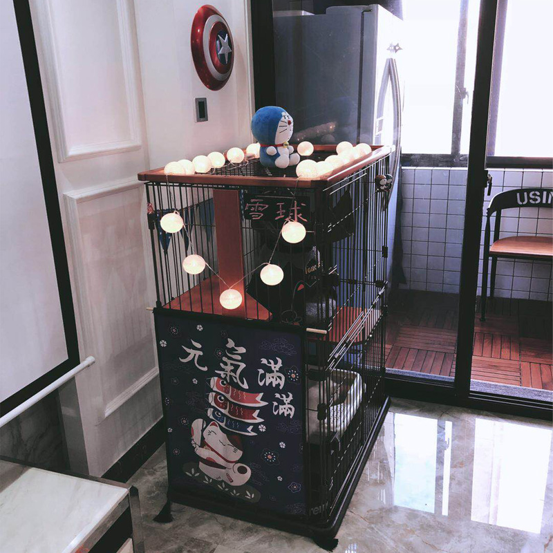 猫笼两层三层四层大号猫别墅猫咪笼子实木木框猫别墅高清大图