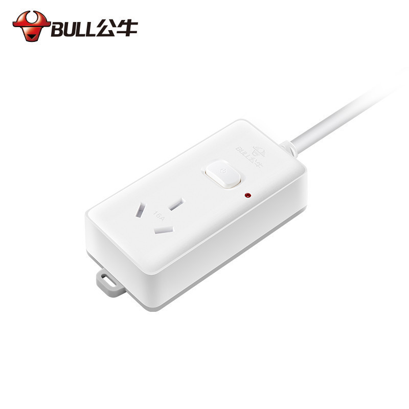 bull公牛空调16A安电源插座转换器大功率4000w/1.8/3/5米接线板插排插线板 104D1.8米