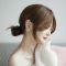 [模特佩戴款] 浅棕色 空气八字刘海假发片 中分刘海微卷一片式无痕自然真发头顶补发女