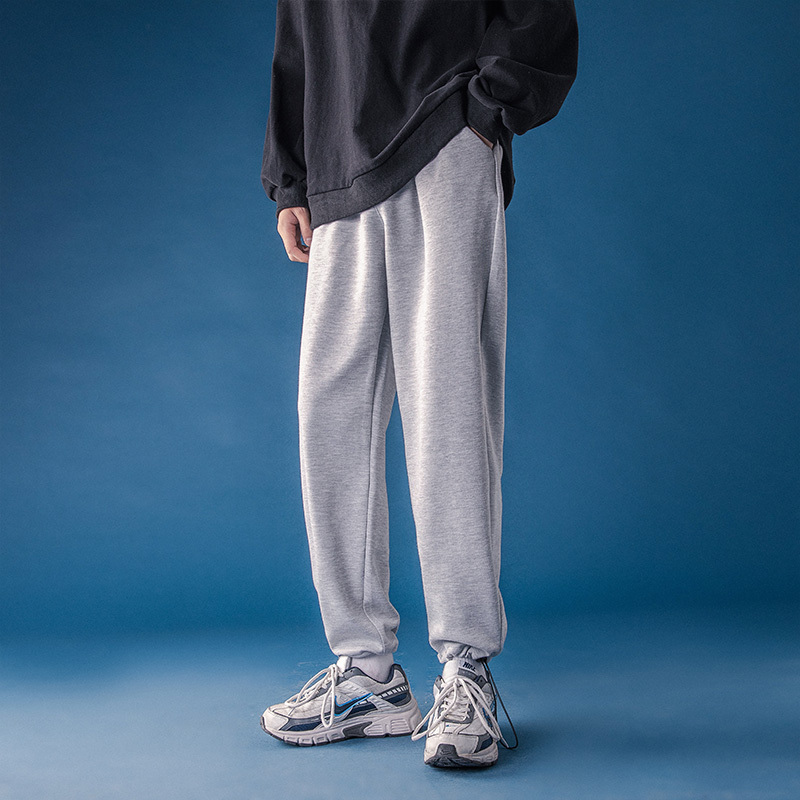 yuansu港仔文艺男裤子男秋季新韩版潮流百搭休闲长裤宽松束脚裤运动