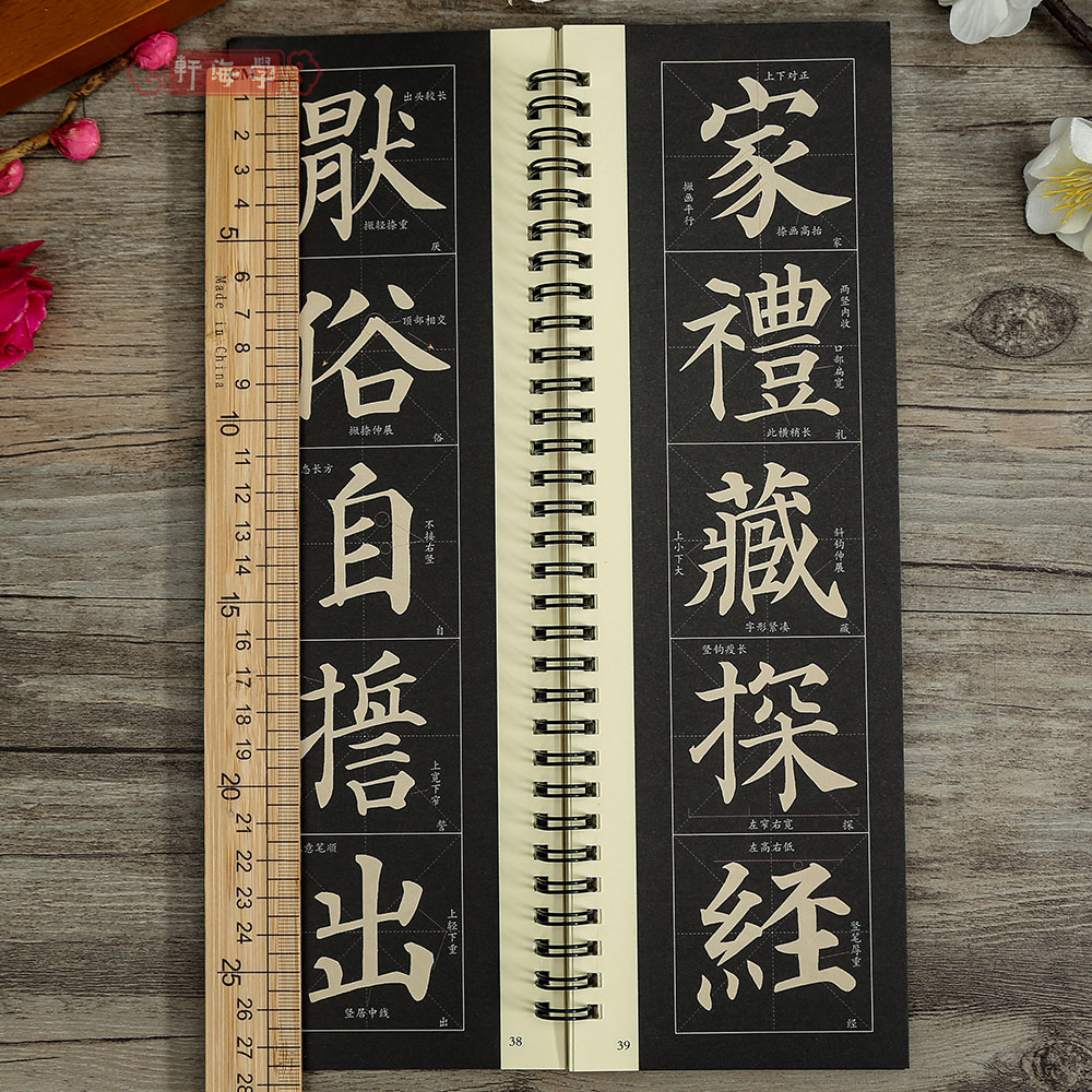 [正版]学海轩共3本颜真卿多宝塔碑上中下入门放大版近距离临摹字卡米字格简体角注扫码看视频教学成人初学者颜体楷书毛笔临摹高清大图