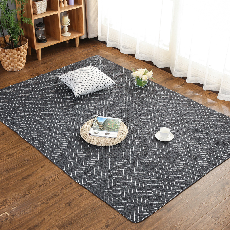 美帮汇ins全棉地毯卧室网红可机洗地垫儿童爬行地垫日式榻榻米炕垫 黑色迷宫 定制