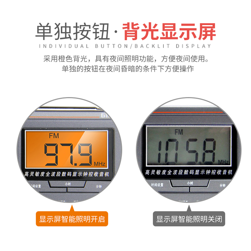 熊猫(PANDA) 6128收音机老人全波段广播老年人半导体便携式外放广播多波段