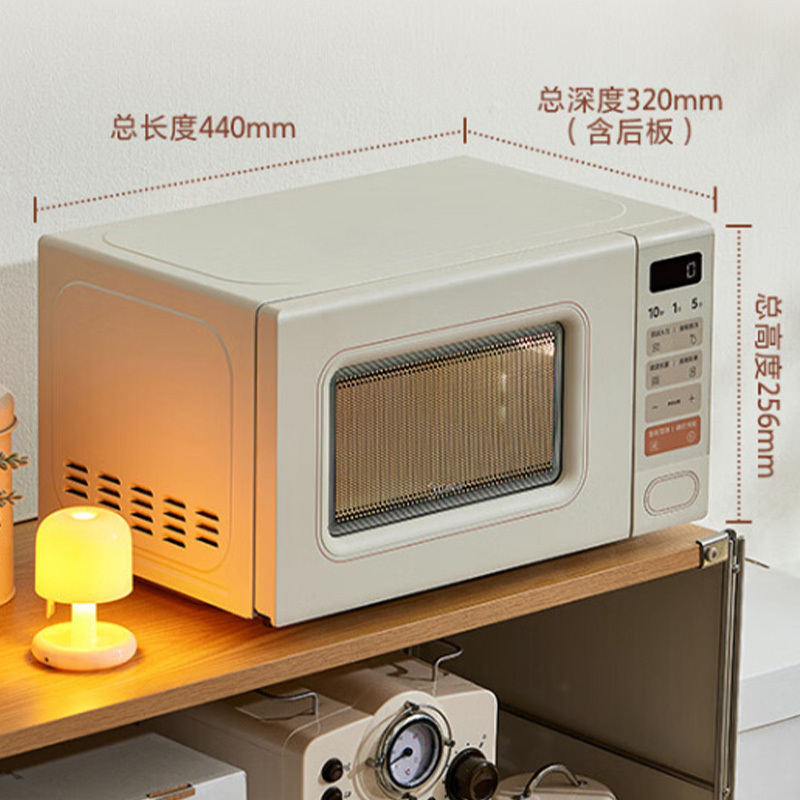 美的微波炉20L高效速热奶油风百搭复古转盘式M2H2高清大图
