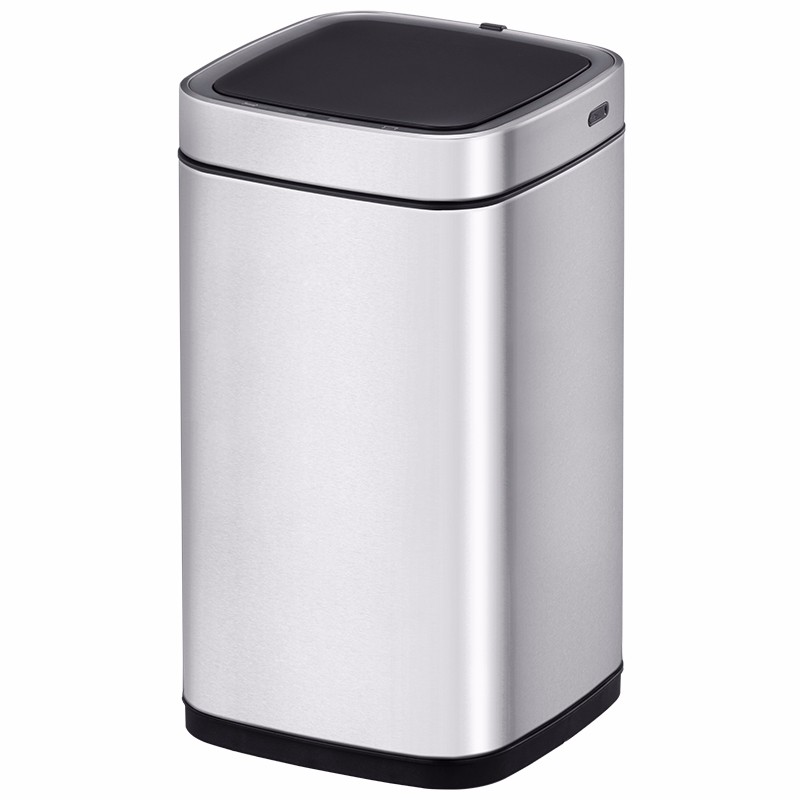 感应式垃圾桶 EK9252 灰钢 9L智能自动开盖电动大号垃圾桶锂电池款/个(BY)