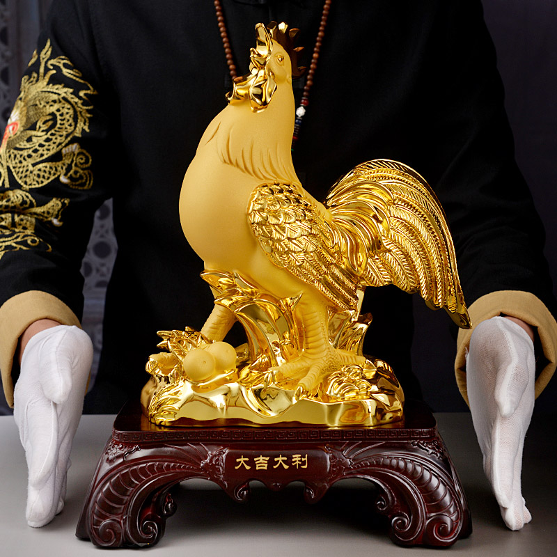 家柏饰(CORATED)生肖鸡摆件公鸡工艺品 金鸡贺岁纪念公司会议礼品定制高清大图